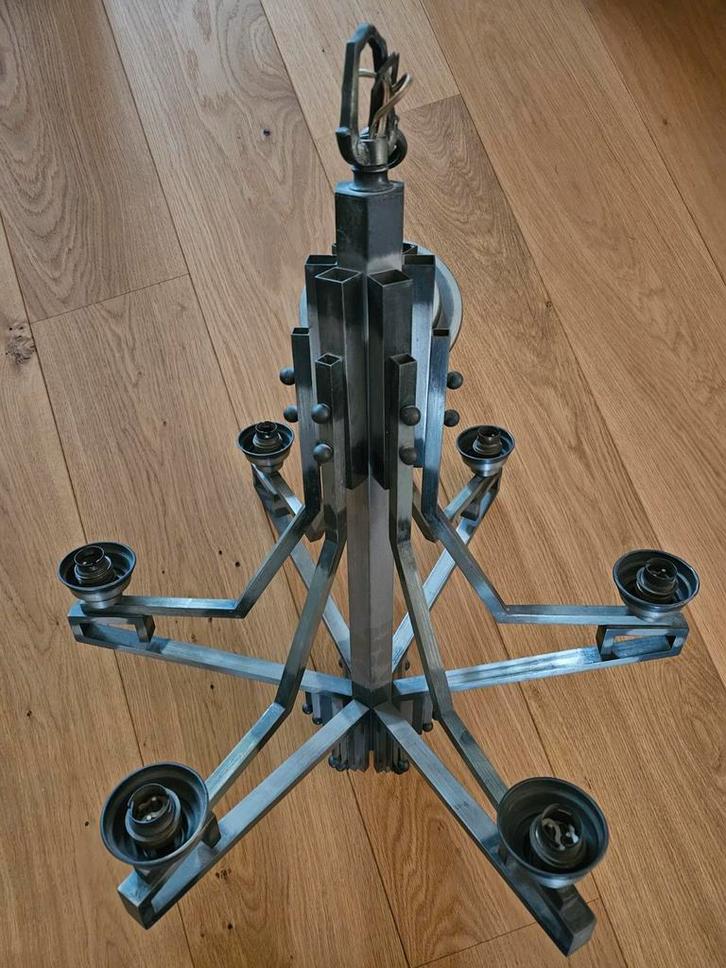 Art Deco Plafondlamp / Kroonluchter - Amsterdamse School, Antiek en Kunst, Antiek | Lampen, Ophalen