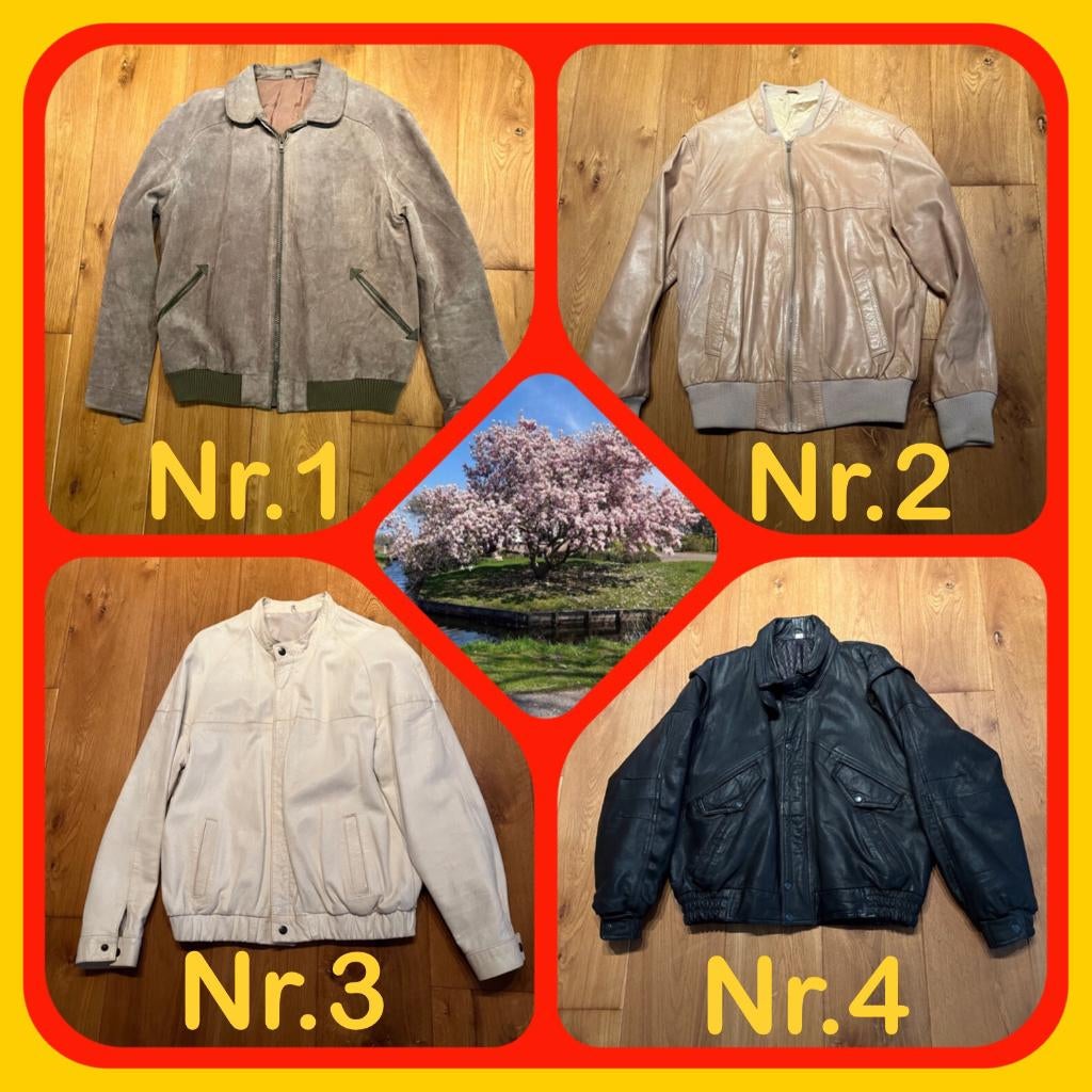 192.  Diverse Leren en suéde Heren Jassen, Kleding | Heren, Jassen | Zomer, Zo goed als nieuw, Overige maten, Overige kleuren