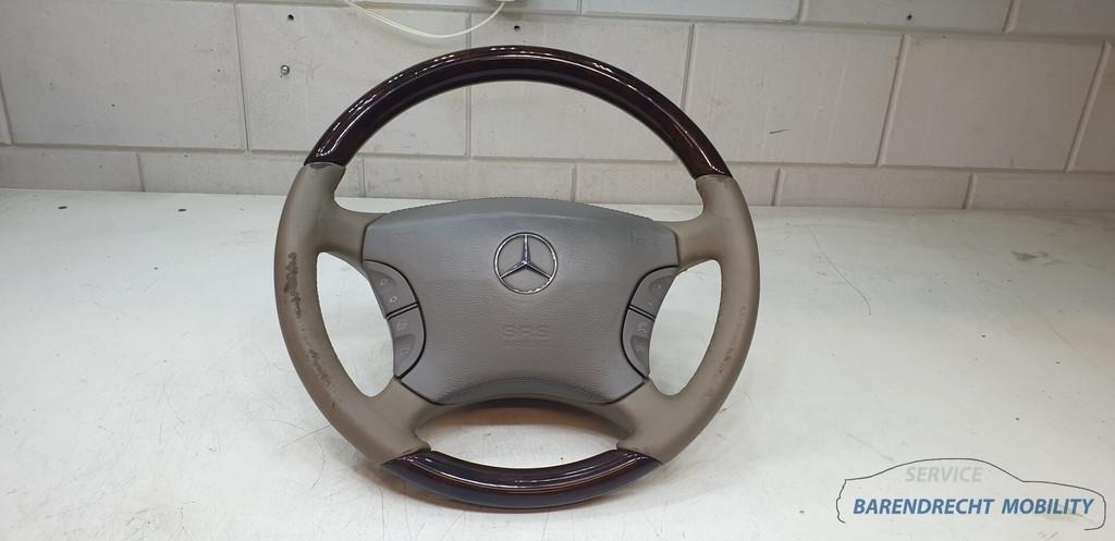 Houten stuurwiel W220 S klasse Mercedes CL W215 leer leder b, Gebruikt, Mercedes-Benz AG, Mercedes-Benz, Ophalen of Verzenden