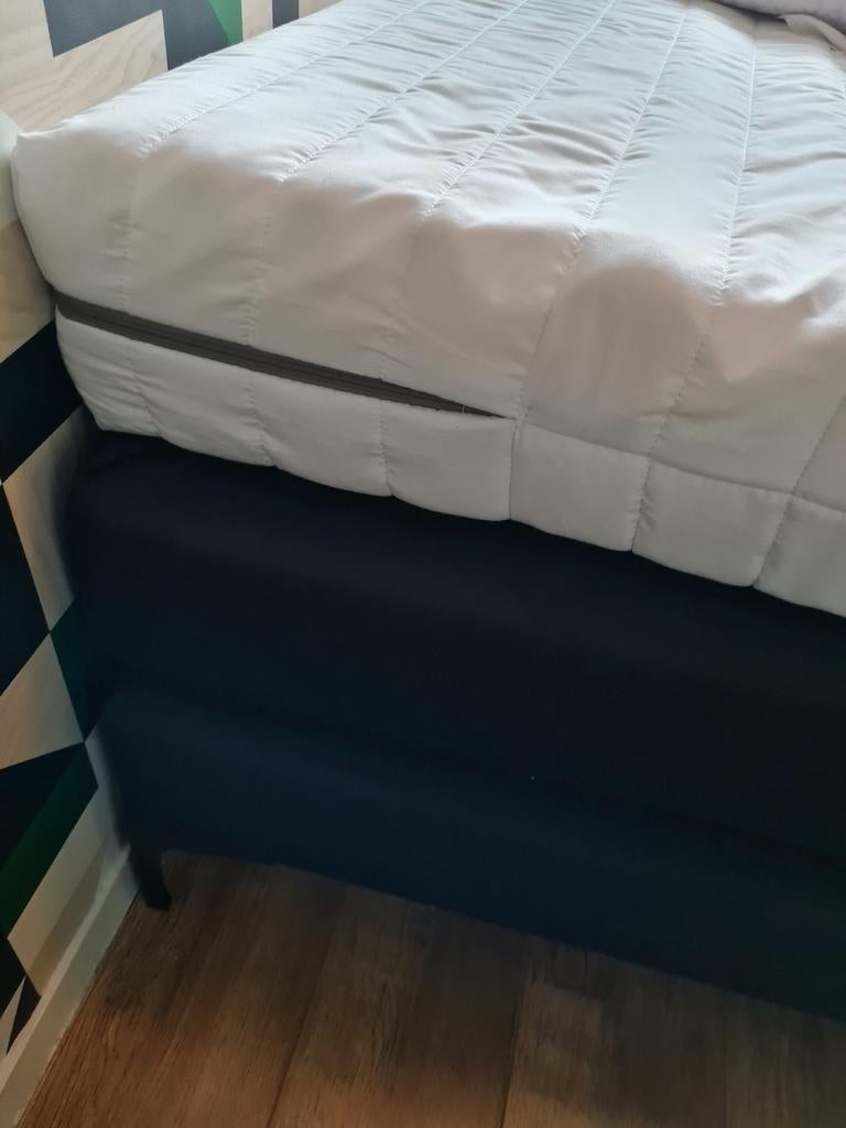 Boxspring 140x200, Huis en Inrichting, Ophalen, Zwart, Tweepersoons, 140 cm