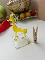 Vintage geel mond glazen hert (Murano? lauscha?), Ophalen of Verzenden