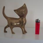 Vintage messing poes, Verzamelen, Beelden en Beeldjes, Ophalen of Verzenden, Gebruikt, Dier