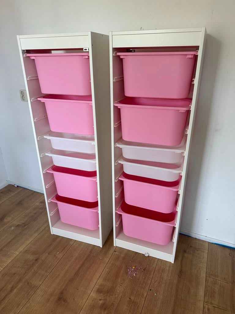 IKEA TROFAST Opbergkast met Roze Bakken - 145x46x30 cm, Ophalen, Gebruikt, 105 cm of meer, Minder dan 50 cm