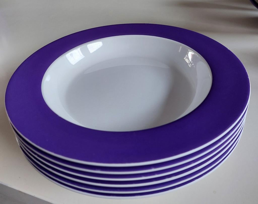 Mepal Rosti servies paars met wit, Caravans en Kamperen, Kampeeraccessoires, Ophalen of Verzenden, Gebruikt