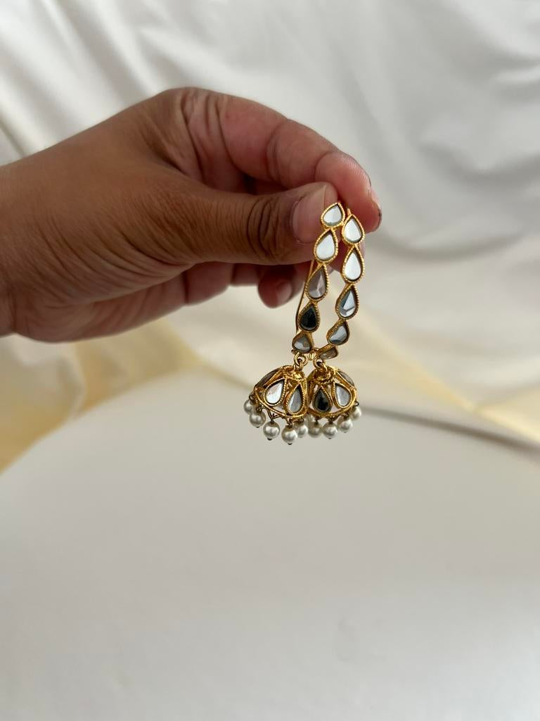 Indian bollywood kundan oorbellen, Ophalen of Verzenden, Zo goed als nieuw, Overige materialen