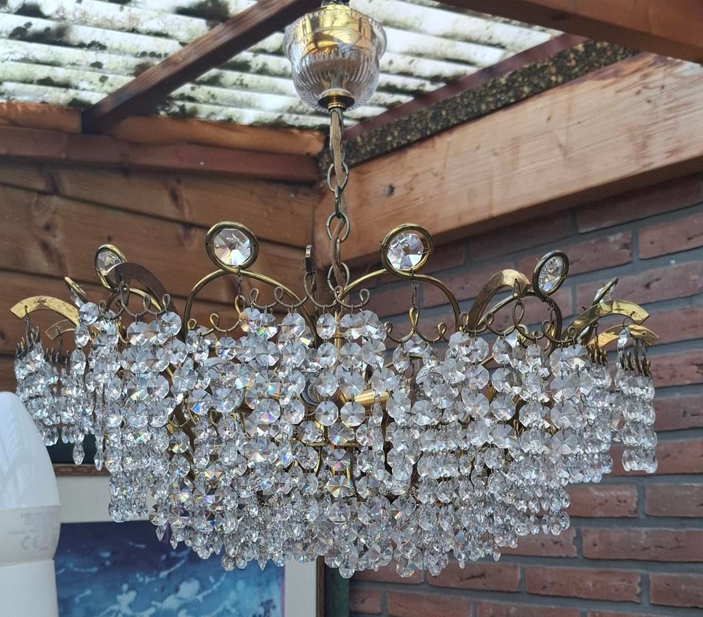 Prachtige kristallen kroonluchter uit de jaren '60., Huis en Inrichting, Lampen | Kroonluchters, Ophalen