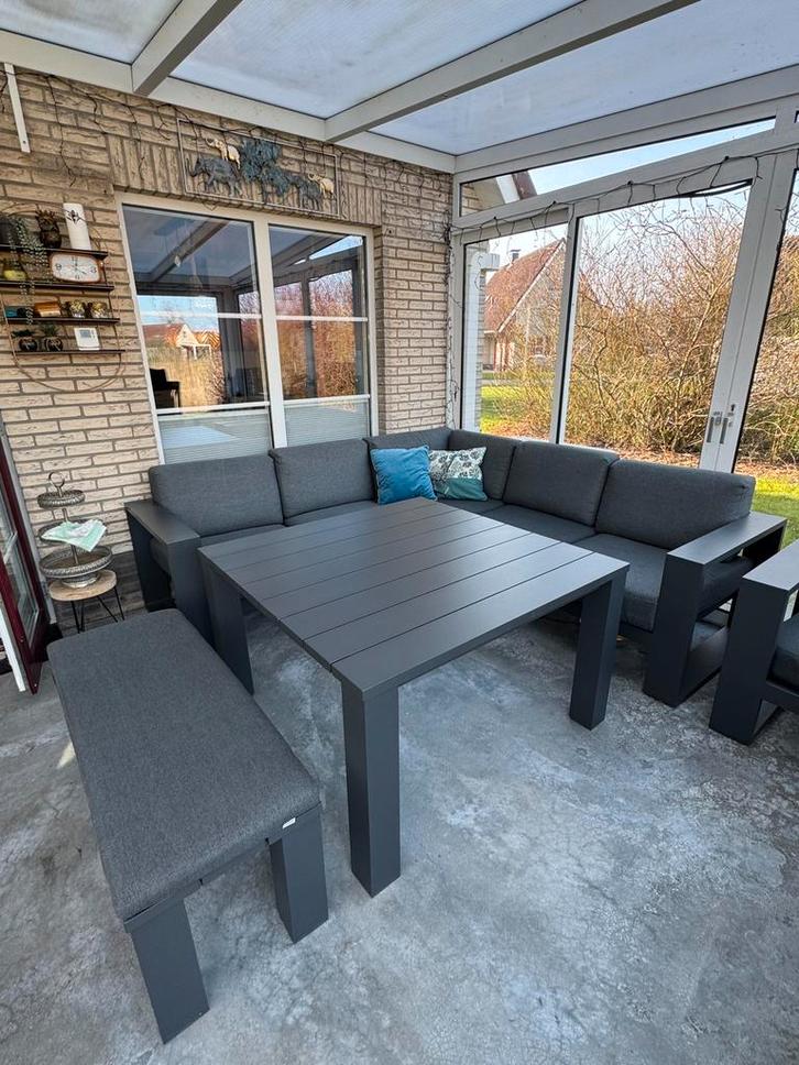 Garden Impressions Cube dining loungeset, Tuin en Terras, Tuinsets en Loungesets, Zo goed als nieuw, Loungeset, Aluminium, 7 zitplaatsen