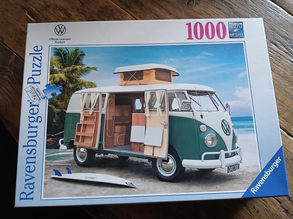 Volkswagen busje puzzel 1000 stukjes, Hobby en Vrije tijd, Denksport en Puzzels, Ophalen of Verzenden, 500 t/m 1500 stukjes, Zo goed als nieuw