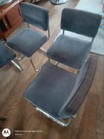 4 Grijze stoffen stoelen, Gebruikt, Drie, Ophalen of Verzenden, Stof