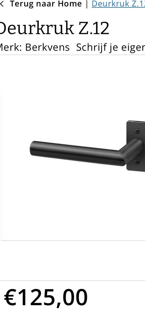 Deurkrukken Z12 merk Berkvens, Ophalen, Nieuw, Klink of Kruk