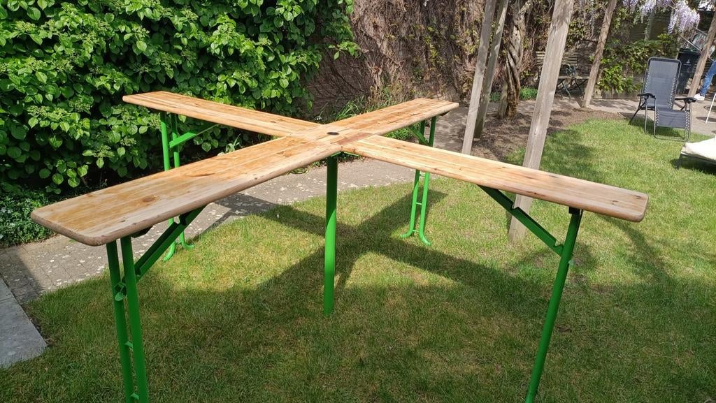Sta/hang/borreltafel voor feestjes en partijen, Tuin en Terras, Tuinsets en Loungesets, Gebruikt, Tuinset, Hout, Ophalen