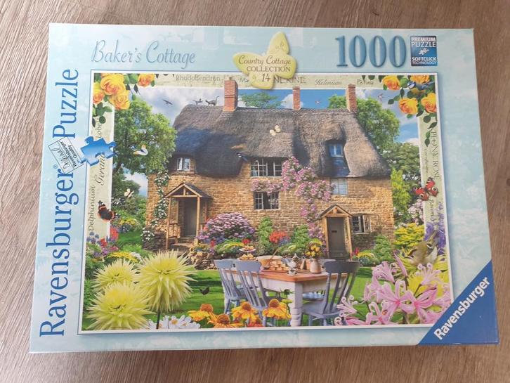 Ravensburger Legpuzzel Baker's Cottage 1000 stukjes, Hobby en Vrije tijd, Denksport en Puzzels, Gebruikt, Legpuzzel, 500 t/m 1500 stukjes
