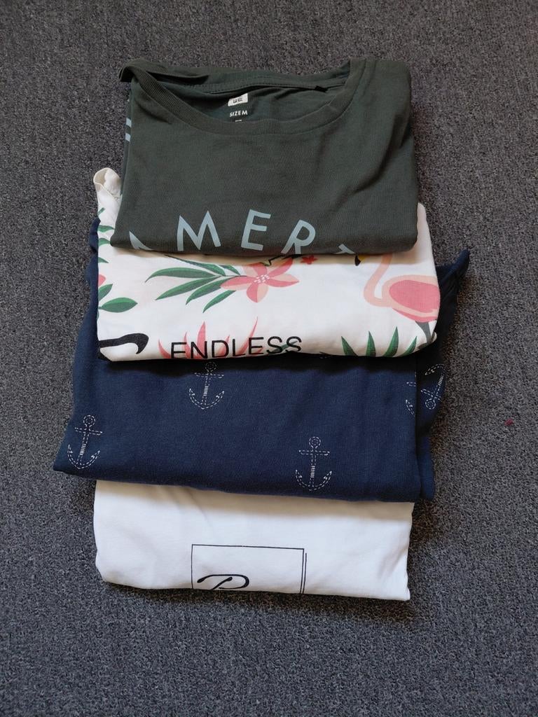 4 Heren T-shirts Maat M - Diverse Stijlen, Kleding | Heren, T-shirts, Ophalen of Verzenden, Gedragen, Maat 48/50 (M), Overige kleuren