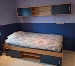 Eenpersoons (jongens) bed met opbergruimte incl bovenkast., Huis en Inrichting, Slaapkamer | Bedden, Ophalen, Eenpersoons, Hout