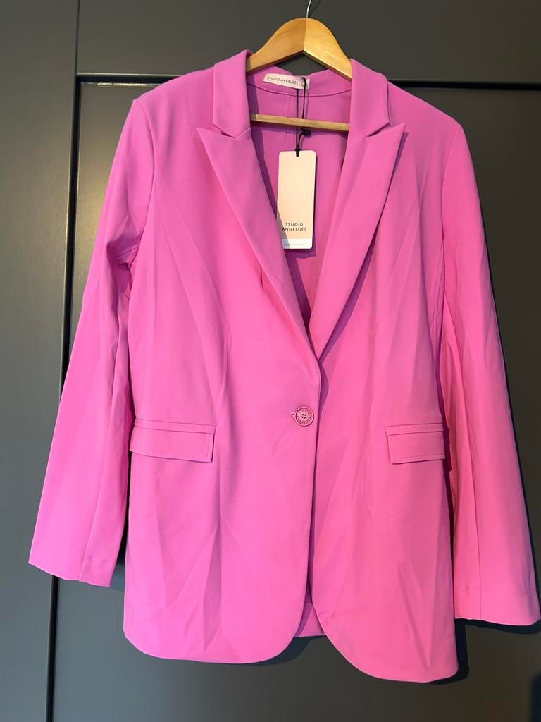 Bonded blazer hardroze Studio Anneloes te koop maat L nieuw, Verzenden, Maat 42/44 (L), Nieuw, Jasje