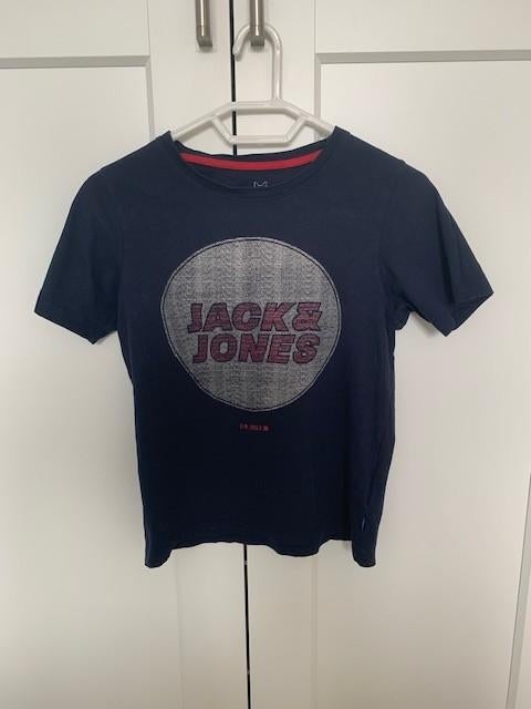T-shirt Jack & Jones rond logo donkerblauw maat 152, Kinderen en Baby's, Kinderkleding | Maat 152, Gebruikt, Jongen of Meisje