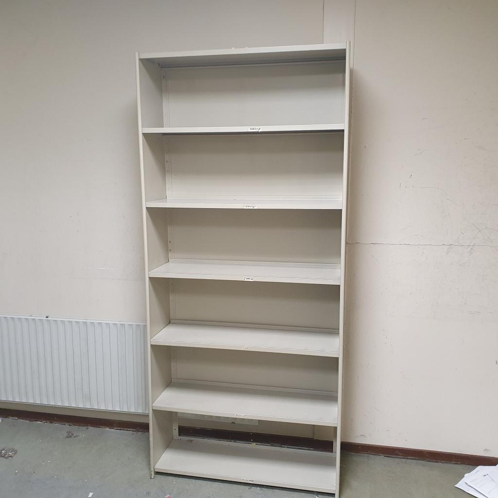 Bruynzeel metalen legbordstelling - 223 cm hoog, 1 meter br, Huis en Inrichting, Kasten | Stellingkasten, Niet ingevuld, Gebruikt