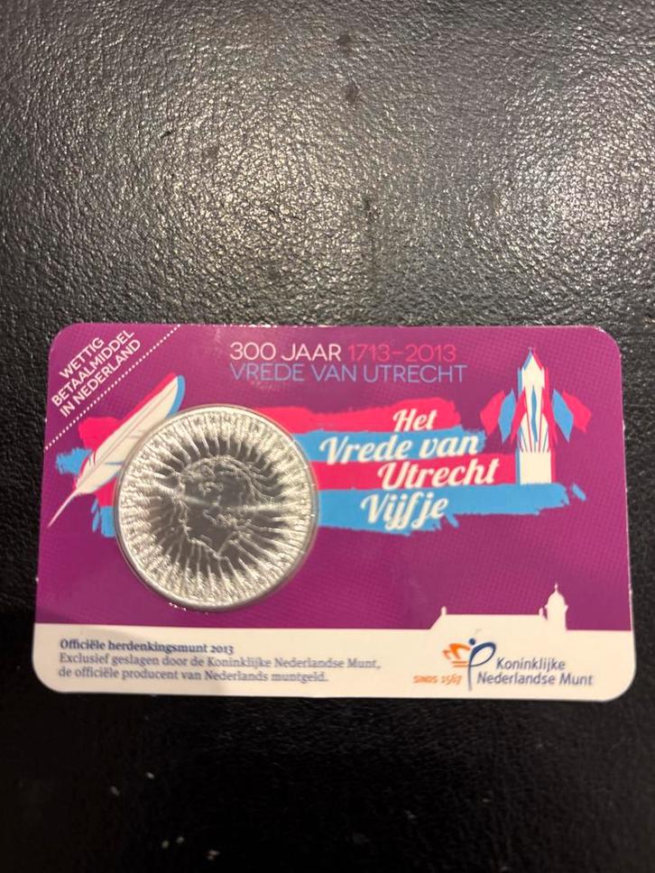 Coincard Vrede van Utrecht 2013 UNC - Zwaar Verzilverd, Postzegels en Munten, Munten | Nederland, Losse munt, Euro's, Koningin Beatrix