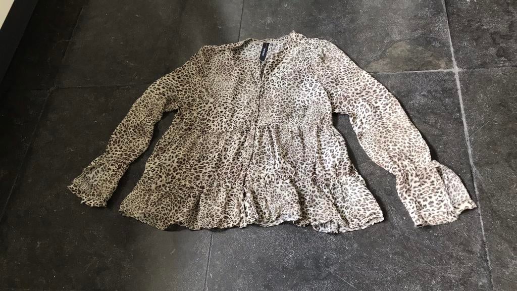 Marccain zijden blousje met tijgerprint - Maat 36 (S), Kleding | Dames, Blouses en Tunieken, Ophalen of Verzenden, Zo goed als nieuw