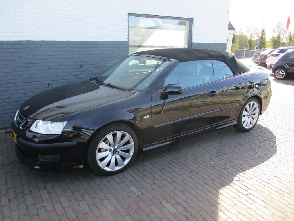 Saab 9-3 Cabrio 2.8 V6 T Aero, Auto's, Saab, Voorwielaandrijving, Gebruikt, Cabriolet, Zwart