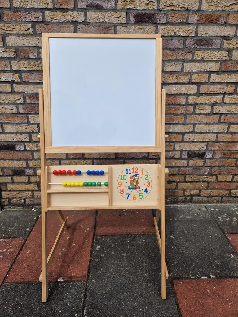 Houten schoolbord en whiteboard met telraam en klok, Ophalen of Verzenden, Zo goed als nieuw, Knutselen