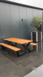 degelijke picknicktafel staal/douglas 250x150cm, Tuin en Terras, Ophalen, Nieuw, Rechthoekig, Hout
