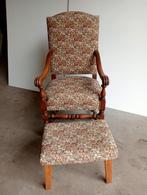 Antieke vintage fauteuil, Huis en Inrichting, Fauteuils, Ophalen, Gebruikt, Minder dan 75 cm, Stof