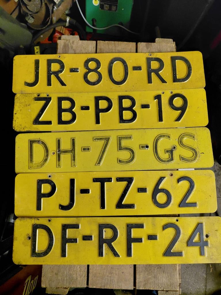 9x Oude Nederlandse Kentekenplaten - Diverse Nummers, Ophalen of Verzenden, Gebruikt, Auto's