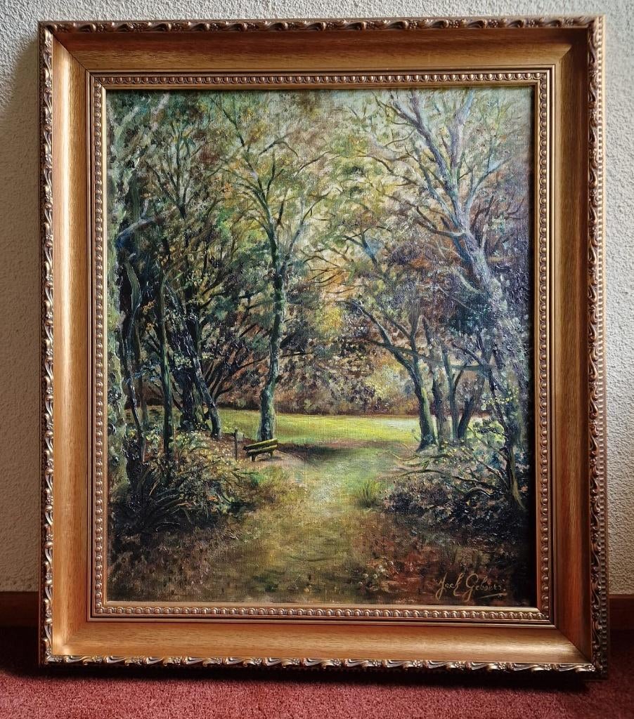 Jack Geboers - "Herfst in 't Hezer kraienbos" - Eindhoven, Antiek en Kunst, Kunst | Schilderijen | Klassiek, Ophalen