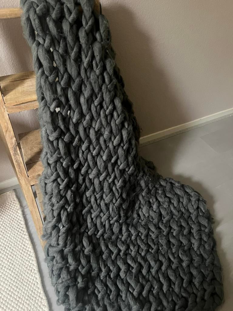 Grof gebreide plaid, Ophalen of Verzenden, Gebruikt