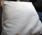 Kussen~Wit Katoen~met rits zgan~45 cm vierkant, Ophalen of Verzenden, Zo goed als nieuw, Wit, Vierkant