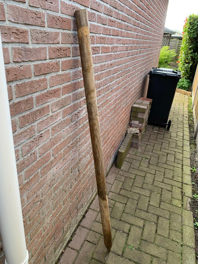 Tuinpaal grenen hout geïmpregneerd 6 Ø x 167 cm, Tuin en Terras, Palen, Balken en Planken, Ophalen, Zo goed als nieuw, Minder dan 180 cm