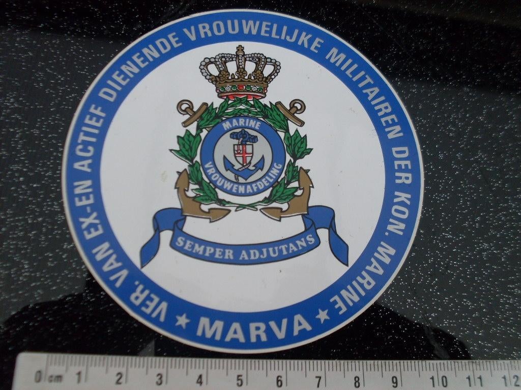 sticker marva vrouwelijke militairen marine logo embleem, Verzamelen, Verzenden, Zo goed als nieuw, Bedrijf of Vereniging