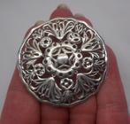 Zilveren grote antieke broche nr.1481, Verzenden, Zilver, Broche