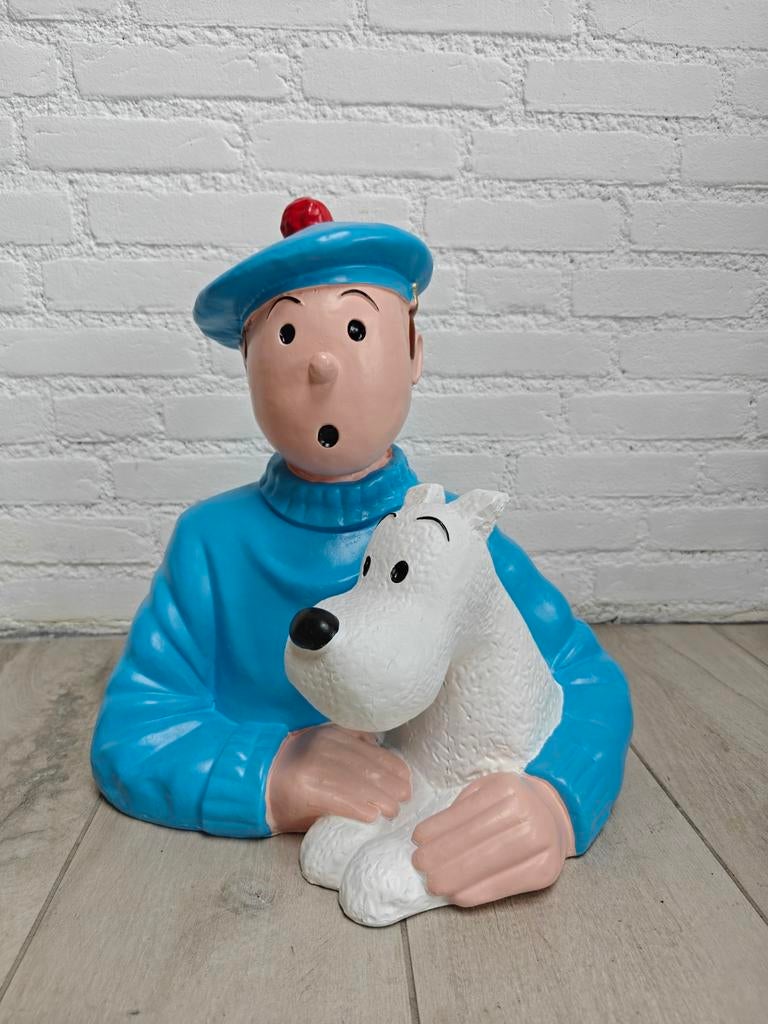 Kuifje met Bobbie. Kuifje buste. Tin Tin replica item., Ophalen of Verzenden, Nieuw, Mens