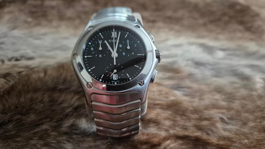 Ebel Classic Wave heren horloge., Sieraden, Tassen en Uiterlijk, Horloges | Heren, Overige merken, Staal, Staal, Polshorloge