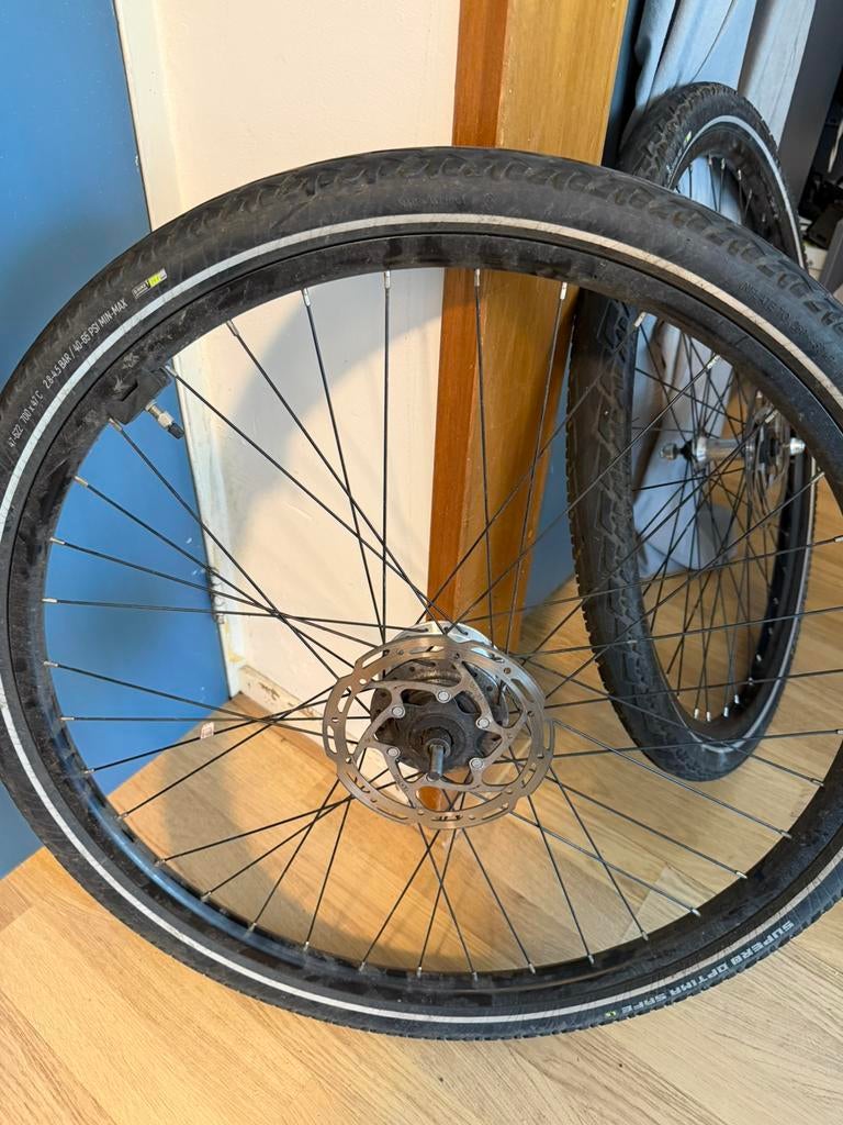 28 inch set wielen met schijfrem inter 7 naaf, Fietsen en Brommers, Fietsonderdelen, Verzenden, Overige materialen, Zo goed als nieuw