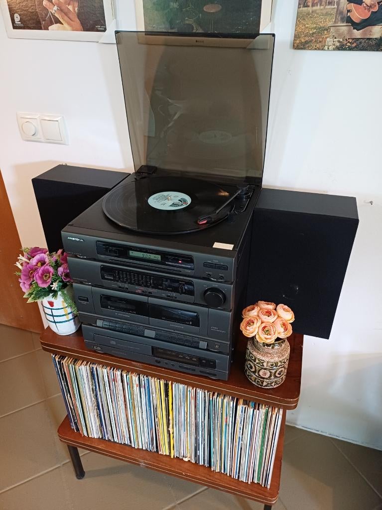Retro vintage platenspeler / stereo toren compleet met boxen, Ophalen, Gebruikt, Platenspeler, Overige merken