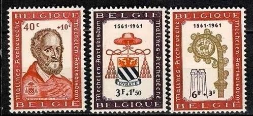België 1961 - OBP 1188-1190 - Aartsbisschopszetel Mechelen, Postzegels en Munten, Postzegels | Europa | België, Verzenden, Frankeerzegel