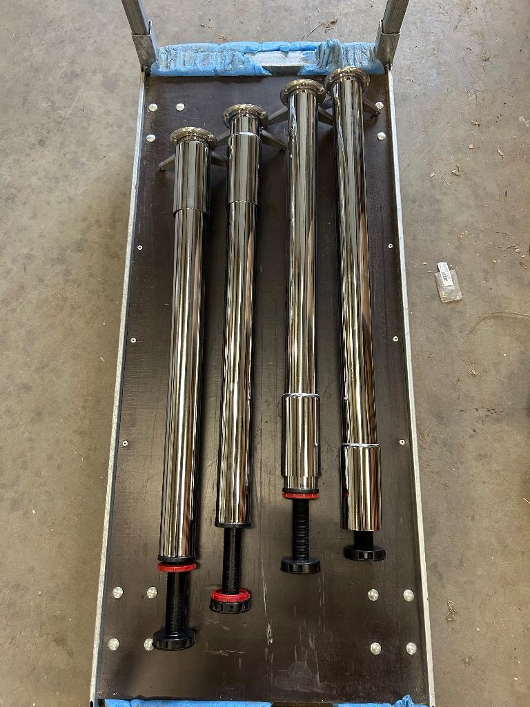 Verstelbare chromen tafelpoten, Huis en Inrichting, Ophalen, Minder dan 50 cm, 50 tot 100 cm, Rond