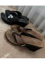 Sleehak teenslipper dkny guess maat 37, Kleding | Dames, Ophalen of Verzenden, Zo goed als nieuw, Zwart