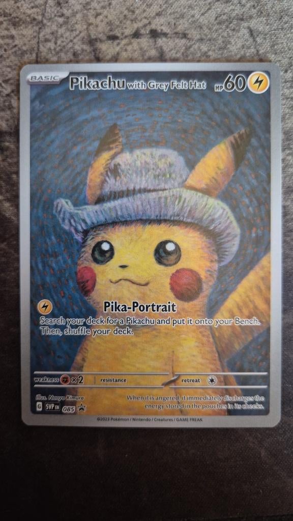 PIKACHU VAN GOGH WITH GREY FELT HAT SVP EN 085 NM/M, Ophalen of Verzenden, Nieuw, Losse kaart