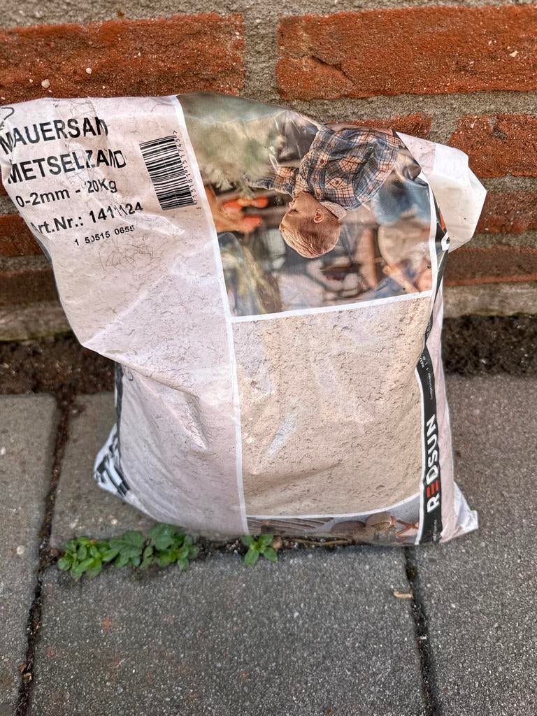 Metselzand - Ongeveer halve zak (ca. 10 kg), Tuin en Terras, Zand, Ophalen, Gebruikt, Metselzand