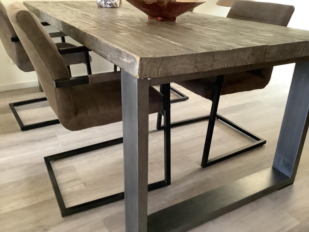 Eettafel met 4 stoelen, Ophalen of Verzenden, Gebruikt, 4 tot 6 stoelen