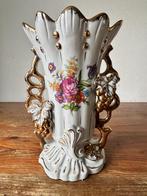 bloemenvaas - porselein - decor met handgeschilderde bloemen, Ophalen of Verzenden