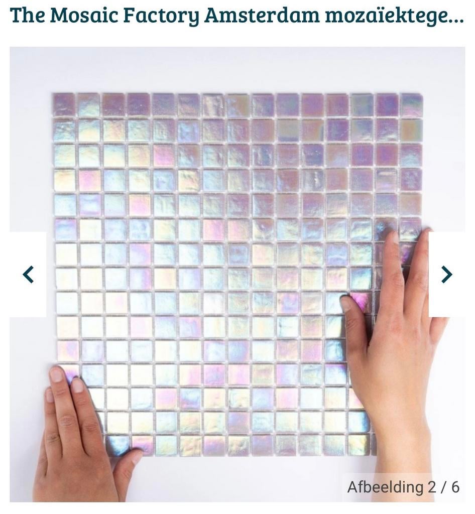 Mozaïektegels lichtgrijs Parelmoer  - The Mosaic Factory, 60 cm of meer, Nieuw, Ophalen of Verzenden, Minder dan 5 m²