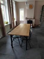 Eiken eettafel - lang en smal - 210 x 85 cm, Ophalen, Eikenhout, 200 cm of meer, 50 tot 100 cm