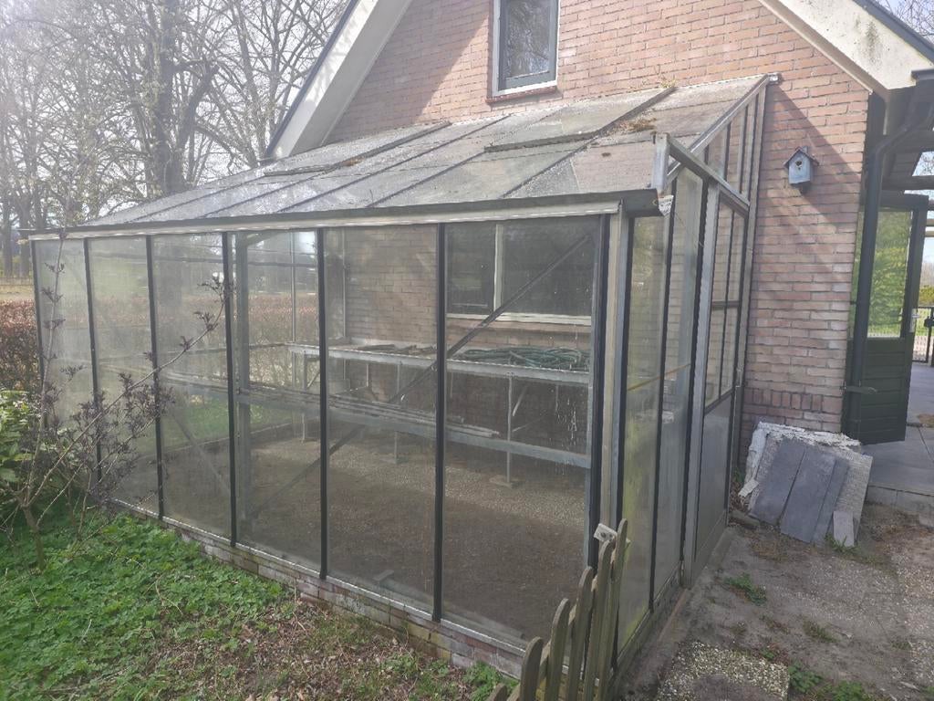 Tuinkas muurkas, 390x285 cm, goede staat, Tuin en Terras, Ophalen, Gebruikt, Muurkas, Glas