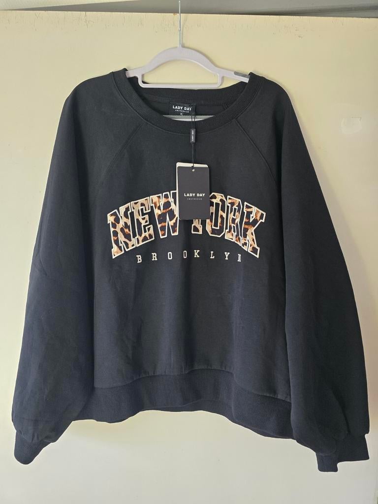 Nieuw lady day new york xl zwart panter, Kleding | Dames, Truien en Vesten, Ophalen of Verzenden, Nieuw, Maat 46/48 (XL) of groter