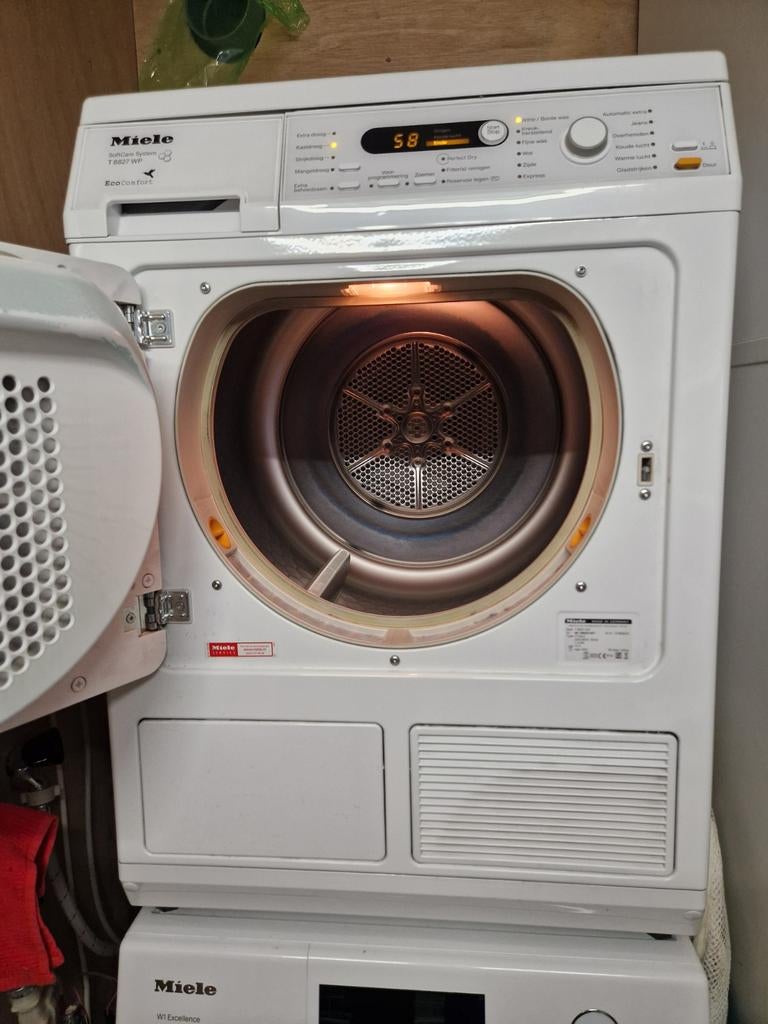 Miele Warmtepomp droger T8827 WP Eco comfort, 6 tot 8 kg, Ophalen, Overige typen, 85 tot 90 cm